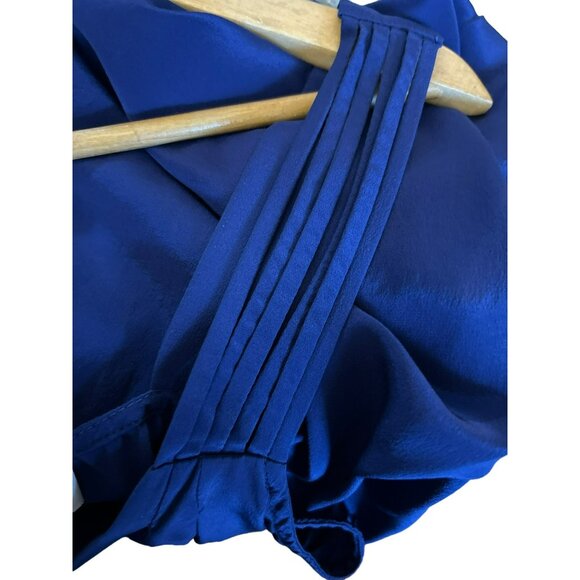 Amanda Uprichard Women's Blue Silk Sleeveless Top Designer Blouse EUC - Picture 4 of 5
